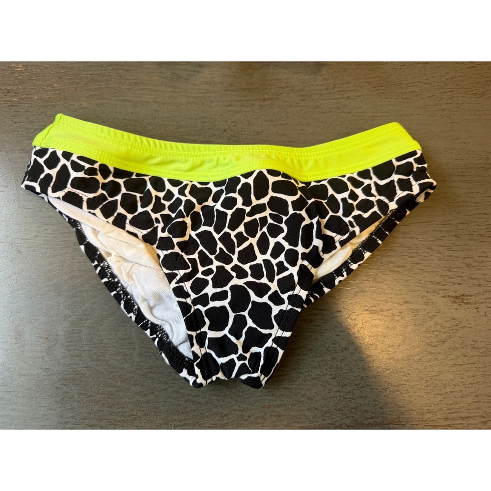 Vintage Limited Too Club Too Giraffe Print Neon Green Bikini Bottoms Size 10